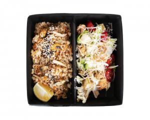КОМБО С САЛАТОМ "ЦЕЗАРЬ" И РИСОМ С МОРЕПРОДУКТАМИ